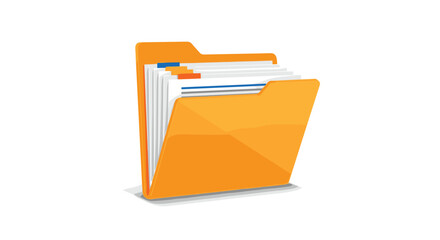 Organized orange folder filled with important documents and papers ready for easy access.