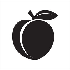 Peach Silhouette, Vector, Icon, Logo, White Background