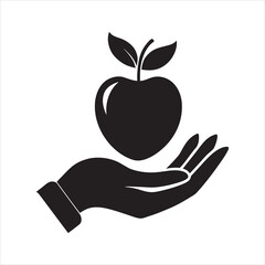  Hand holding apple icon 