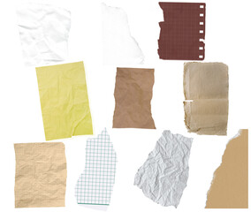 note paper message office business tag sign,blank sheet of paper. blank lined paper notebook paper with torn edges isolated on transparent background  - 1