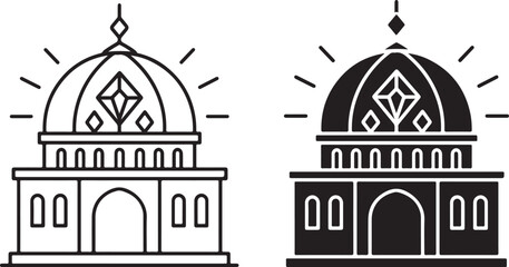 Diamond Dome Icon, Gem Architecture Building Symbol