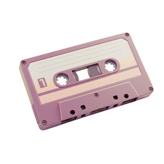Obraz premium Vintage Cassette Tape 3d style, isolated on transparent background