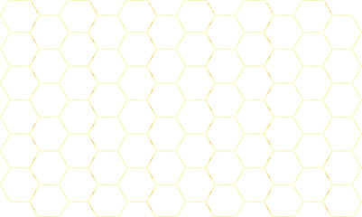 Abstract geometric pattern of interconnected hexagons with a subtle gradient of yellow and white, creating a clean and modern background texture isolated on white background