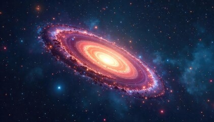 A lone galaxy swirls in the vast emptiness of space, stars scattered like diamond dust Cosmic dust clouds obscure parts, hinting at celestial mysteries within , redshift, celestial, observatory