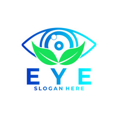 Eye nature logo design vector template. Eye leaf logo design icon