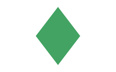 Abstract Green Rhombus or Kite Shape