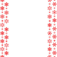 Snowflakes. Seamless vertical border. Repeating vector pattern.  Endless holiday ornament.