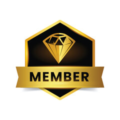 Vip Members labels Vector, Premium membership icon. Modern vector illustration badges, or tags. Vector black banners with gold vip text. Vector illustration.	