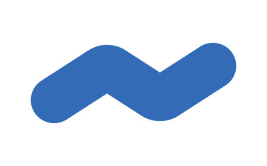 Abstract Blue Tilde Symbol or Wavy Line