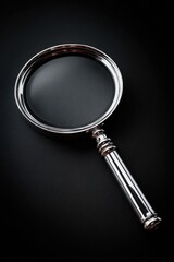 Magnifying Glass on Black Background: A Symbol of Investigation, Research, and Discovery