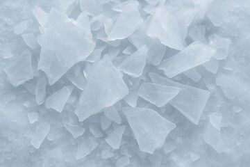 Obraz premium Close-Up of White Ice Crystals and Frozen Shards Texture – Winter Abstract Background