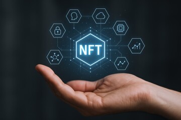 Emerging Technology: Digital NFT Concept Held in Hand, Representing Future of Blockchain and Cryptocurrency Investments