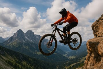 Thrilling mountain biking adventure.
