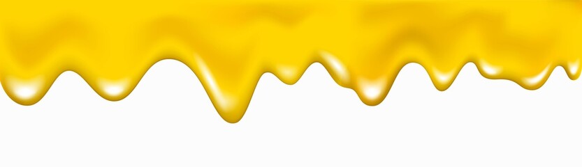Honey flowing and dripping yellow liquid waves.