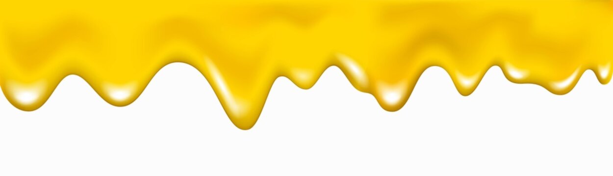 Honey flowing and dripping yellow liquid waves.