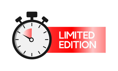 Limited edition. Sale countdown badge. Limited time only discount promotions. Vector illustrations