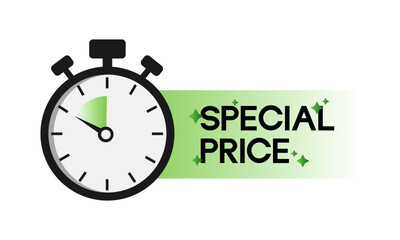 Special price. Sale countdown badge. Limited time only discount promotion. Vector illustration