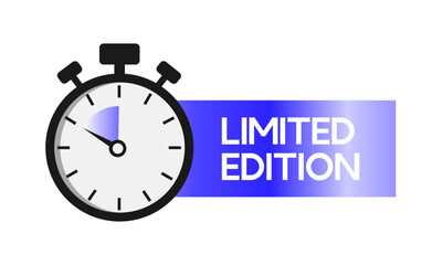 Limited edition. Sale countdown badge. Limited time only discount promotions. Vector illustrations