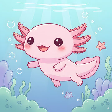 Cute Ajolote Cartoon