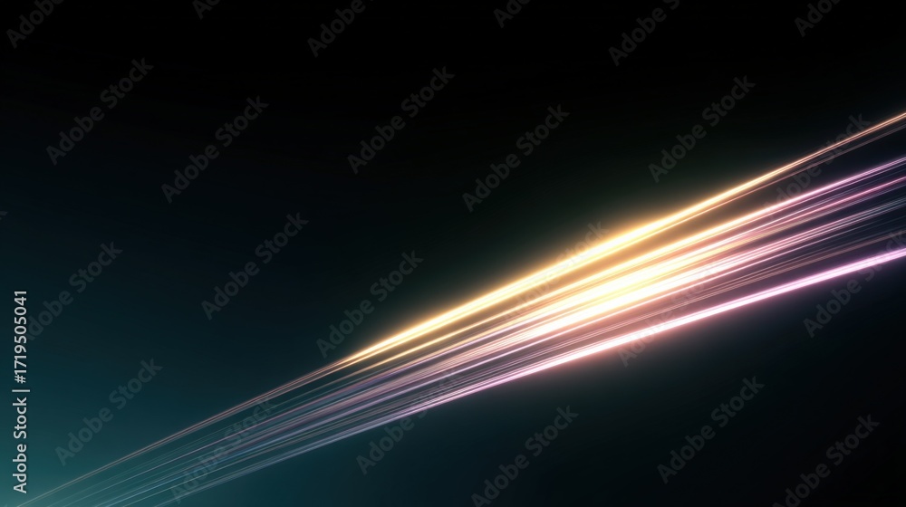 Poster abstract light trails on dark background for modern technology and futuristic design projects