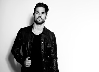 Handsome young man with dark hair 