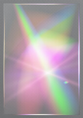 Glassmorphism abstract colorful light flare with rainbow glow isolated on transparent background.
