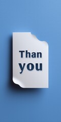 Creative thank you card design with text on blue background