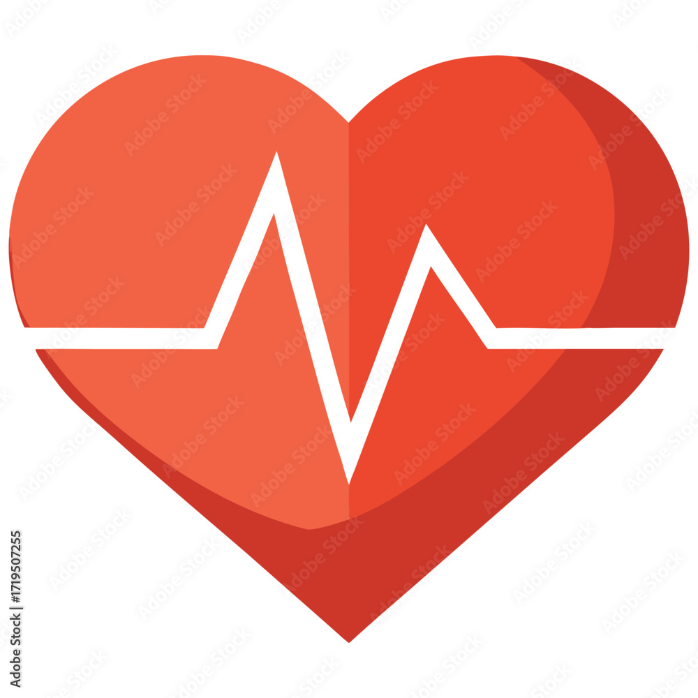 Poster abstract heart shape with a dynamic pulse line representing health cardiology and medical concepts i