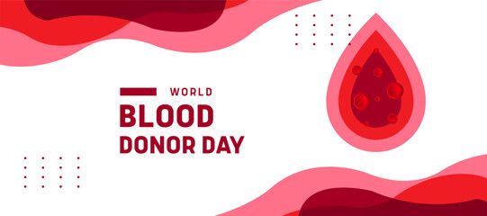 World Blood Donor Day  Abstract Red Design
