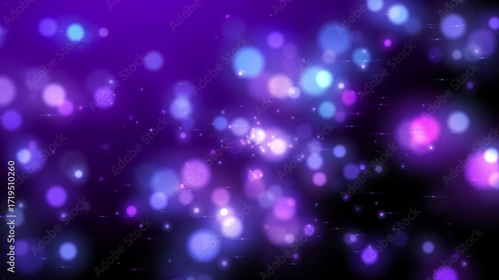 Aufkleber purple blue bokeh light animation – abstract sparkle fantasy background loop