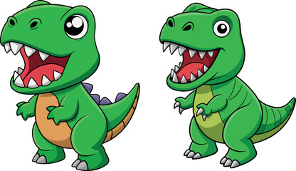 Cartoon Dinosaurs Characters – Cute Reptile Animals, Funny Dinosaur Cartoon Illustration, Baby Dino Cartoon Vector, Jurassic Reptile Cartoon Artwork, Adorable Dinosaur Comic Drawing, Kids Friendly Din