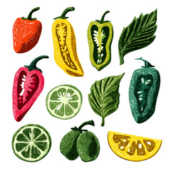 Flat 2D icon Vector illustration, flat design, animation design, minimalist design, clipart, A Simple flat 2D icon of a Vibrant Stuffing Pepper isolated on a transparent background, EPS format