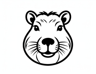icon minimalist capibara vector