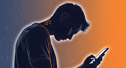 Person using mobile phone browsing social media late at night under dim light reflecting digital lifestyle perfect for technology blog