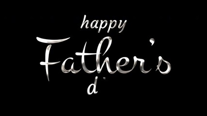 Happy fathers day message in silver lettering, perfect for greeting cards, social media posts, and fathers day advertisements for businesses.