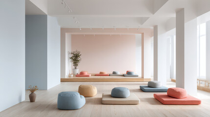 multifunctional floor platform adaptable for different sports activities including calming area for exercise