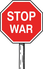 Octagonal red stop war sign concept for peace protest and diplomacy symbolism vector