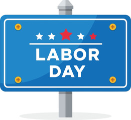 Fototapeta premium Labor day celebration sign patriotic american holiday united states festivity announcement vector