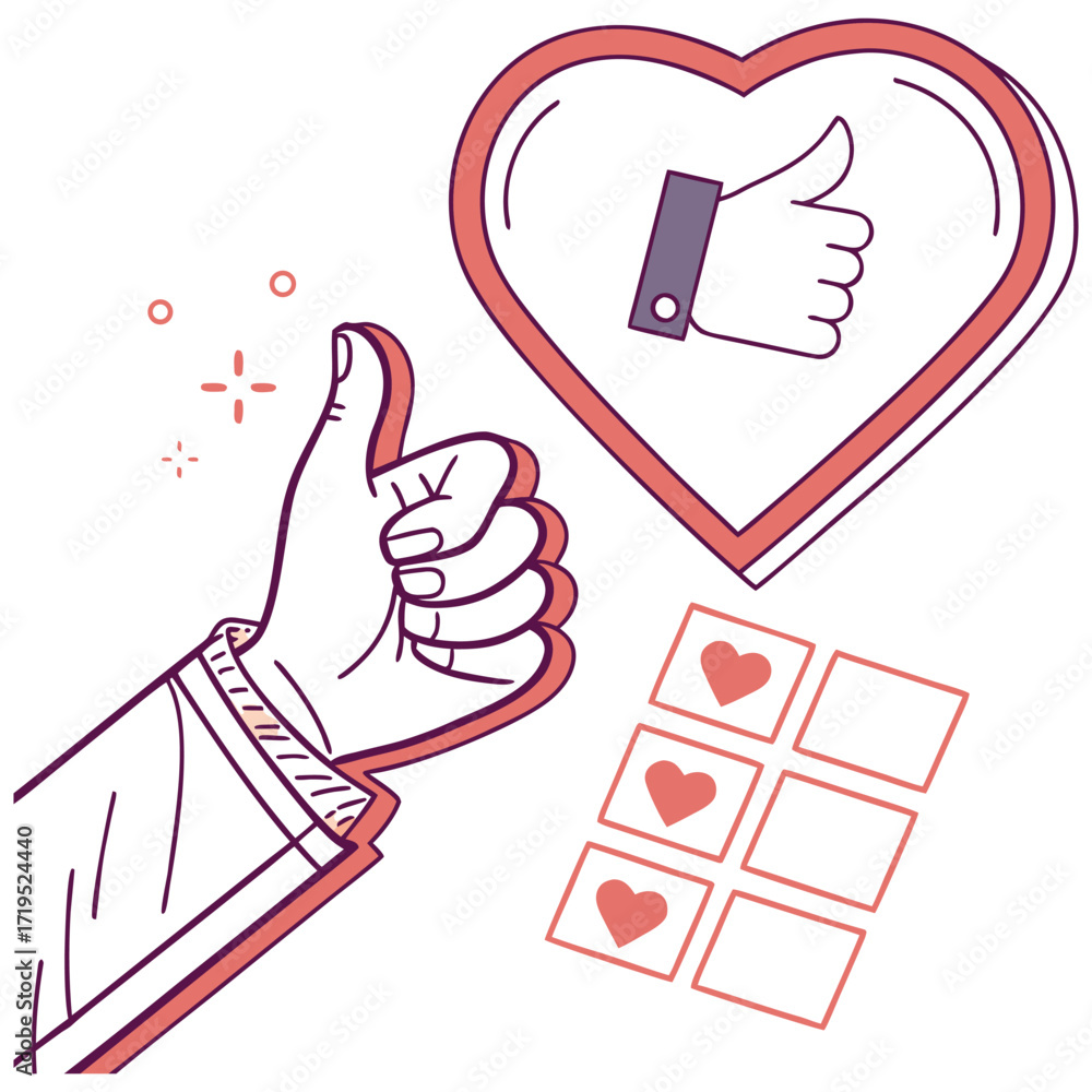 Poster minimalist red heart vector icon with clean lines and professional design
