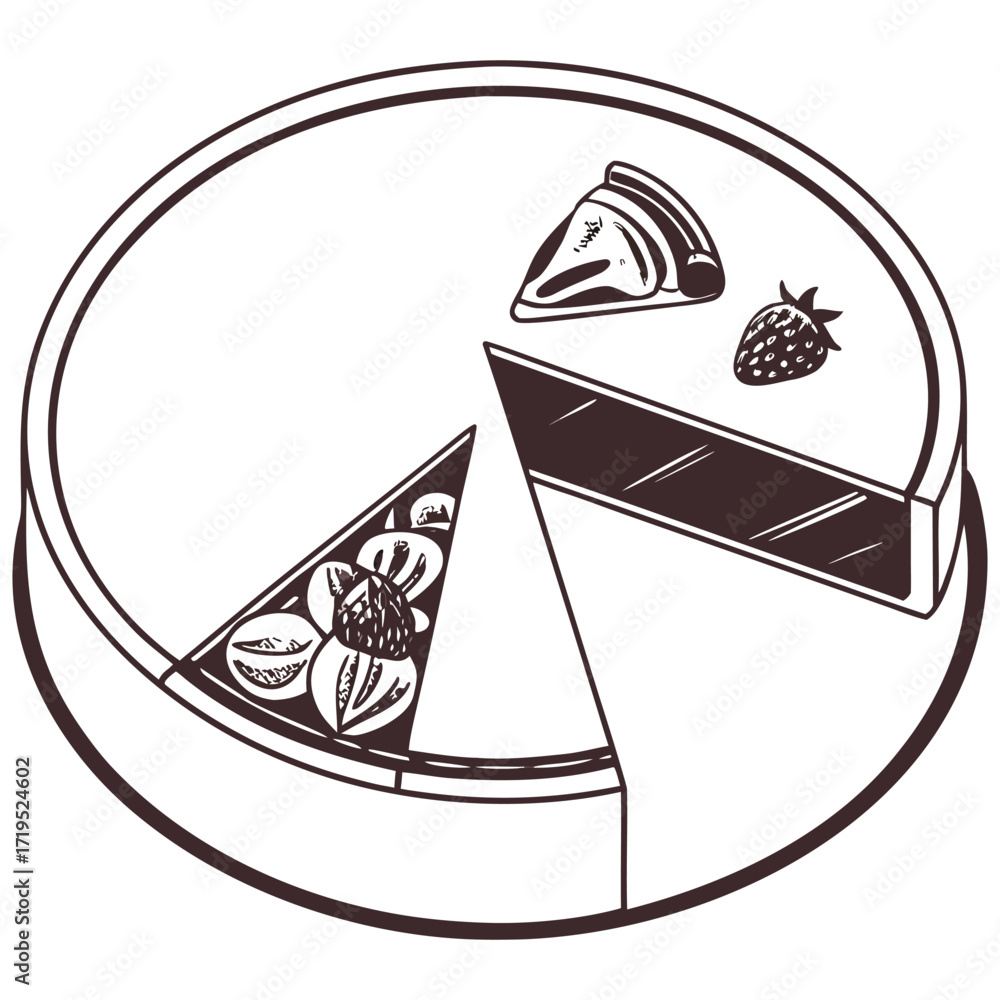 Poster minimalist single pie chart slice graphic with vibrant color options and clean typography