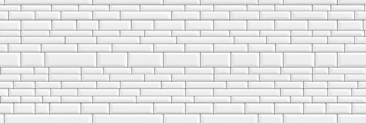 Obraz premium Seamless White Subway Tile Wall Glossy Ceramic Background
