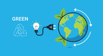 Naklejka premium Harnessing sustainable energy for a healthier planet through eco-friendly innovation.