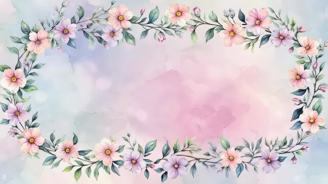 Floral wreath in pastel shades