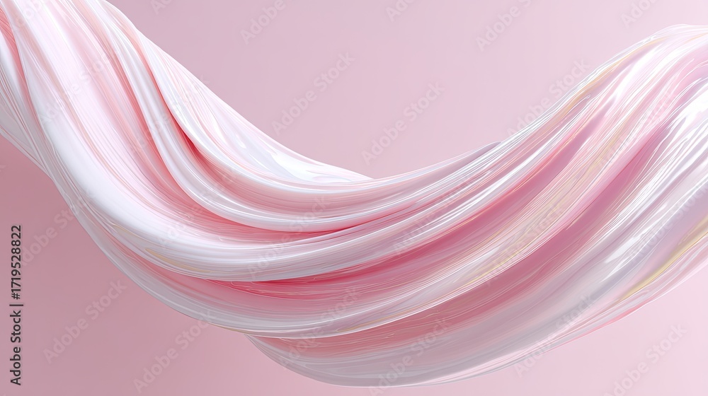 Poster Fluid Abstract Waves in Soft Pink and White with Elegant Flowing Motion Background for Creative Projects