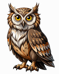 Fototapeta premium Owl real ,full body ,white background