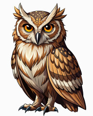 Fototapeta premium Owl real ,full body ,white background