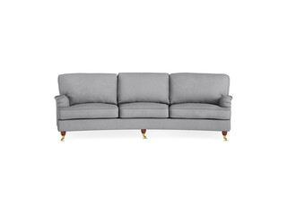 Elegance modern sofa isolated on white grey color front view