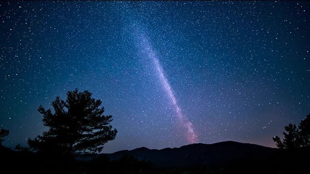 Milky way night sky landscape