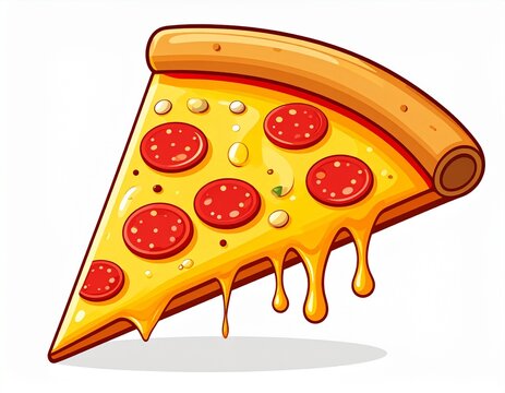 Delicious Pepperoni Pizza Slice Illustration