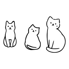 line art of a family cats